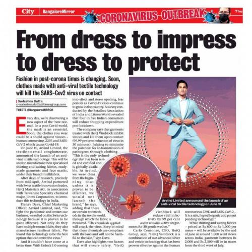 Bangalore Mirror  - 6/11/2020